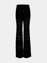 Gucci Black Floral Devoré Velour Flared Trousers