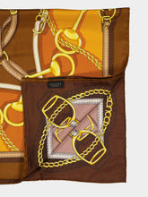 Gucci Orange Reversible Equestrian Silk Carré