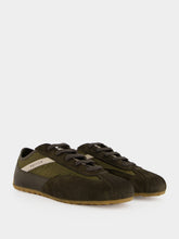 McQueen Olive Green Boxe Mixed-Media Sneakers