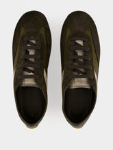 McQueen Olive Green Boxe Mixed-Media Sneakers