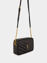 Saint Laurent Black Loulou Medium Matelassé Lambskin Camera Bag