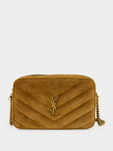 Saint Laurent Caramel Cognac Loulou Matelassé Suede Camera Bag