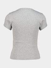 Saint Laurent Heather Grey Cassandre Fitted T-Shirt