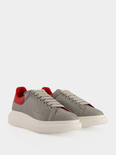 McQueen Grey and Red Oversized Leather Sneakers