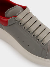 McQueen Grey and Red Oversized Leather Sneakers
