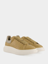 McQueen Sand and Stone Oversized Leather Sneakers