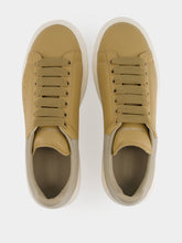McQueen Sand and Stone Oversized Leather Sneakers