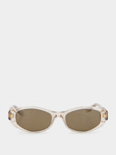 Balenciaga Beige Nova Oval Sunglasses