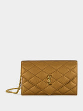 Saint Laurent Cool Bronze Paris Metallic Leather Chain Wallet