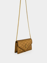 Saint Laurent Cool Bronze Paris Metallic Leather Chain Wallet