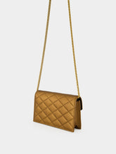 Saint Laurent Cool Bronze Paris Metallic Leather Chain Wallet