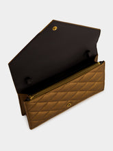 Saint Laurent Cool Bronze Paris Metallic Leather Chain Wallet