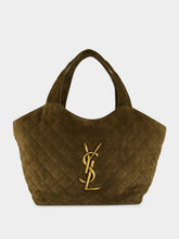 Saint Laurent Light Musk Icare Medium Quilted Suede Bag