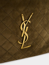 Saint Laurent Light Musk Icare Medium Quilted Suede Bag