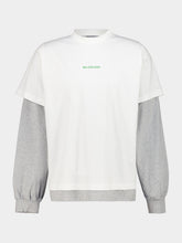 Balenciaga White and Apple Green Hybrid Double T-Shirt