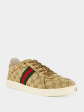 Gucci Sand and Brown GG Canvas Stretch Sneakers
