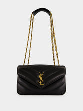 Saint Laurent Black Loulou Small Matelassé Lambskin Shoulder Bag