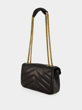 Saint Laurent Black Loulou Small Matelassé Lambskin Shoulder Bag