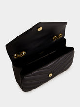 Saint Laurent Black Loulou Small Matelassé Lambskin Shoulder Bag