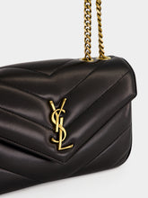Saint Laurent Black Loulou Small Matelassé Lambskin Shoulder Bag