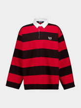 Balenciaga Dark Brown and Red Longsleeve Polo