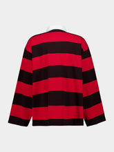 Balenciaga Dark Brown and Red Longsleeve Polo