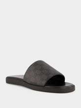 Gucci Black GG Canvas Slide Sandals