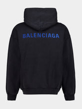 Balenciaga Faded Black Logo Hooded Sweatshirt