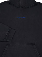 Balenciaga Faded Black Logo Hooded Sweatshirt