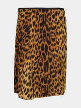 Gucci Black and Brown Leopard Print Silk Skirt