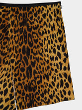 Gucci Black and Brown Leopard Print Silk Skirt