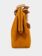 Serena Uziyel Camel Petra Suede Clutch with Almond Detail