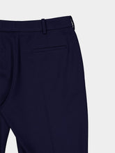 Balenciaga Navy Blue Slim Tailored Wool Trousers