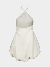 Balenciaga Ivory Halter Neck Wool Mini Dress