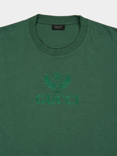 Gucci Dark Green Cotton T-Shirt with Embroidery