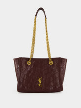 Saint Laurent Rouge Cabernet Niki Shopping Vintage Leather Tote Bag
