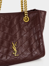 Saint Laurent Rouge Cabernet Niki Shopping Vintage Leather Tote Bag