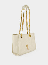 Saint Laurent White Niki Small Vintage Leather Shopping Bag