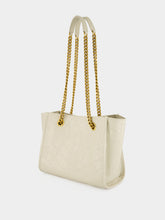 Saint Laurent White Niki Small Vintage Leather Shopping Bag