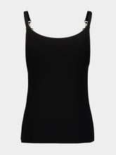 Gucci Black Viscose Crêpe Jersey Horsebit Top