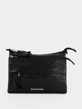 Balenciaga Black Explorer Double Pouch Messenger Bag