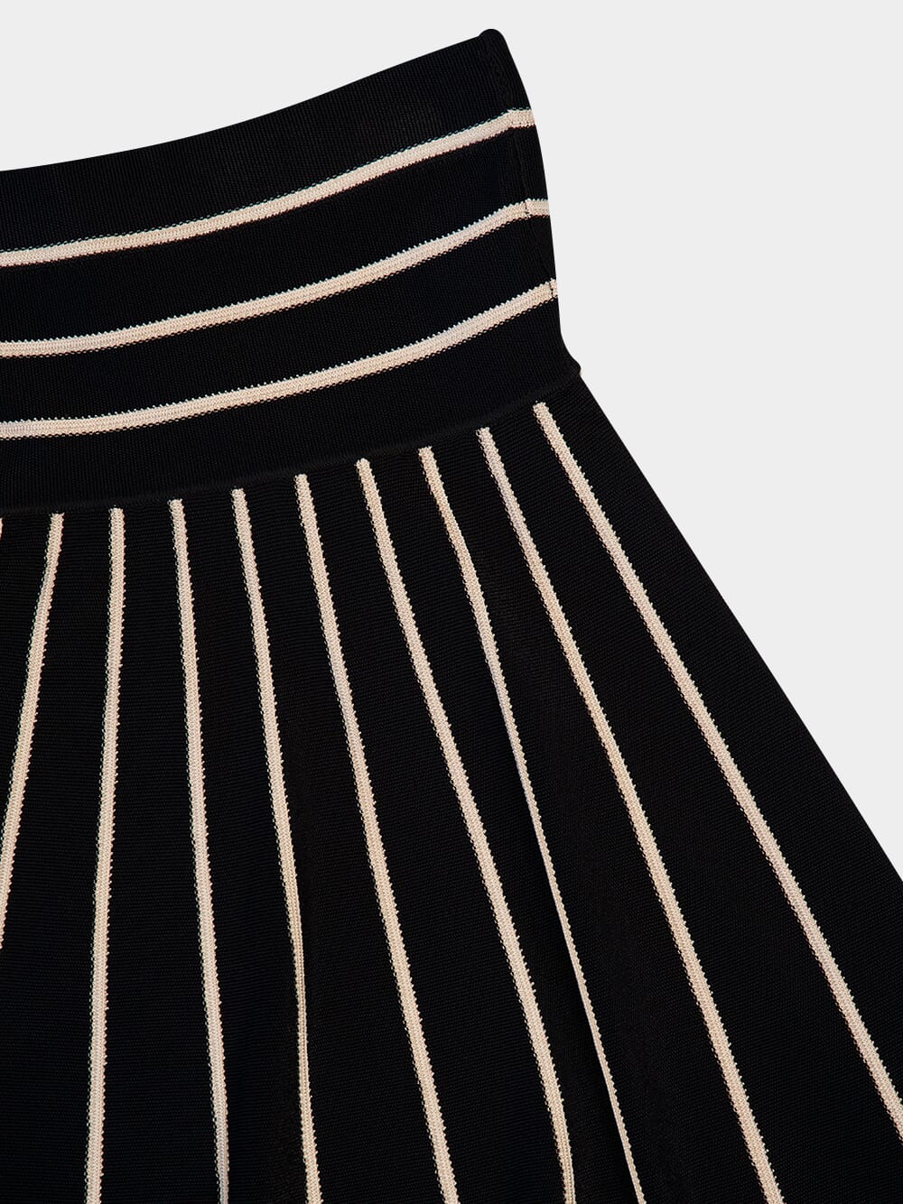 Black Crush Stripe Midi Skirt