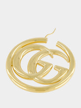 Gucci Gold Double G Cut-Out Hoop Earrings