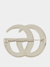Gucci Silver Double G Crystal Brooch