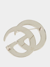 Gucci Silver Double G Crystal Brooch