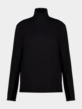 Gucci Black Cotton Mix Turtleneck Top