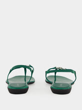 Gucci Green Python Interlocking G Thong Sandals
