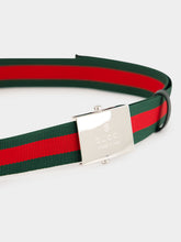 Gucci Green and Red Web Canvas Belt