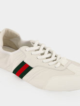 Gucci White Suede and Leather Flex Sneakers