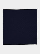 Gucci Dark Blue GG Wool Silk Pocket Square